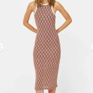Size S Stradivarius crochet fitted midi dress